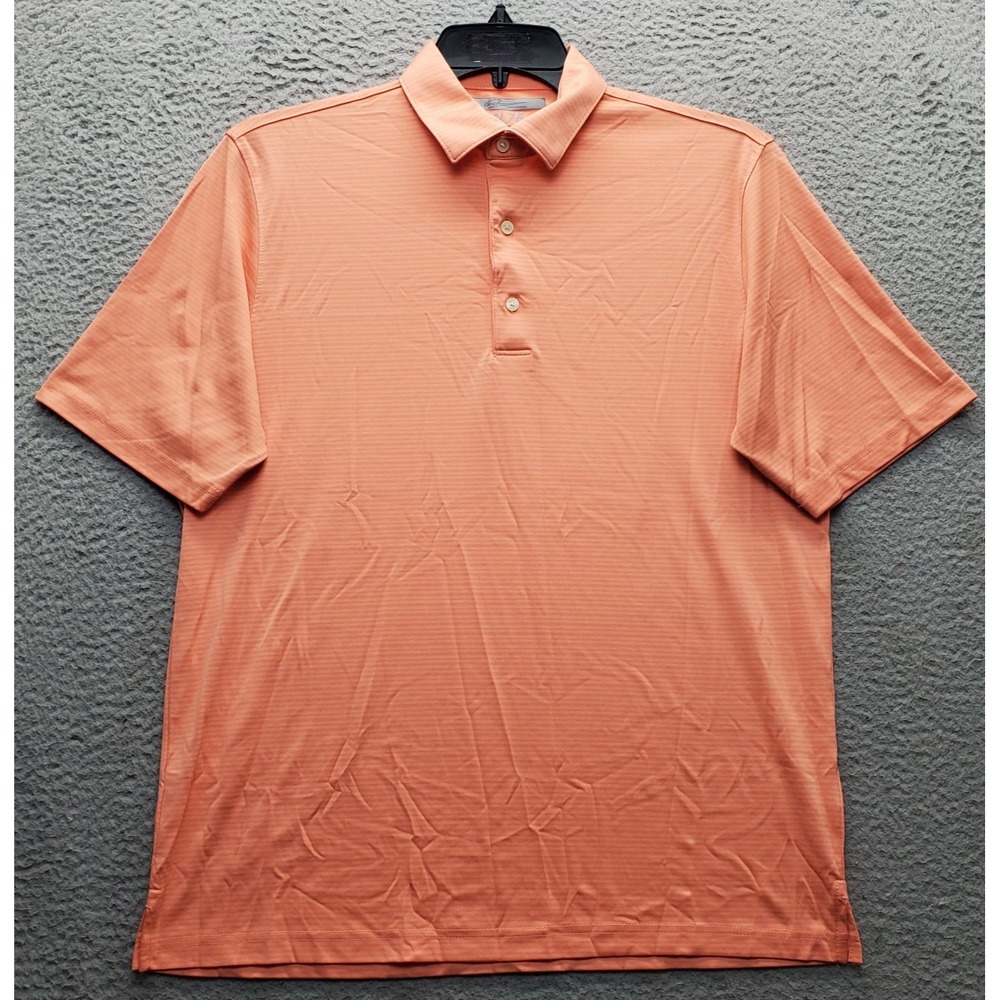 Greg Norman ML75 Polo Shirt Mens Medium Multi Short Sleeve Slit Popover Play Dry
